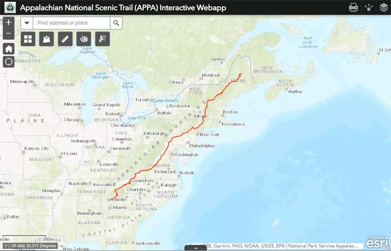 appalachian trial map